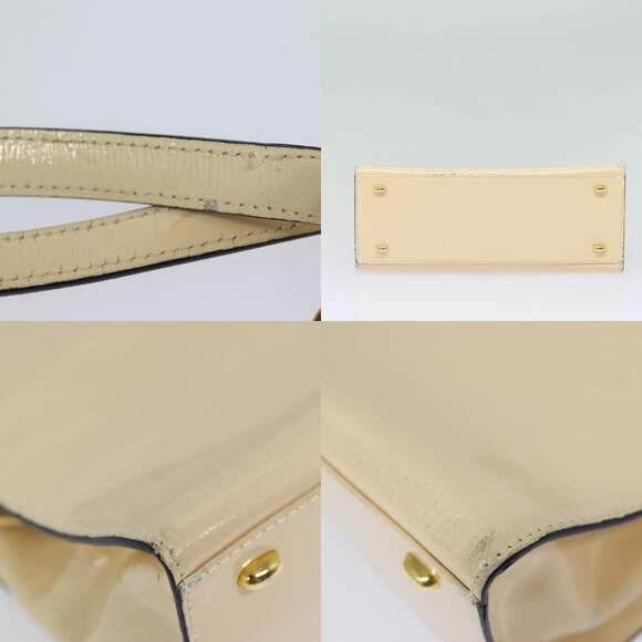 CELINE Chain Shoulder Bag Enamel Beige Gold - Picture 10 of 13